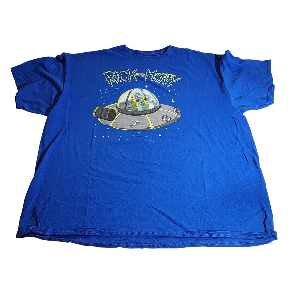 Rick and Morty Space Cruiser Graphic T-Shirt Blue Mens 3XL Ripple Junction 2020